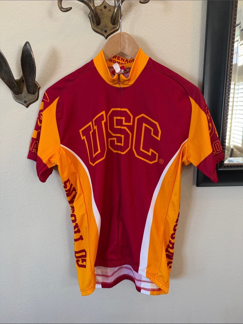 USC Women's Maroon and Gold Short-Sleeve Cycling Jersey